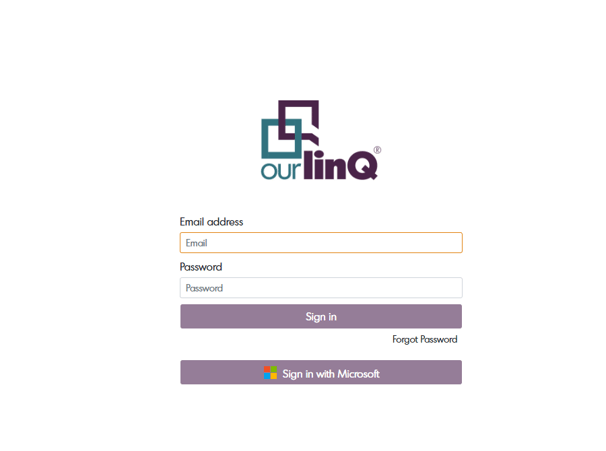 ourlinQ login page
